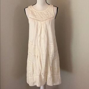 Lucky brand ivory eyelet sundress size small